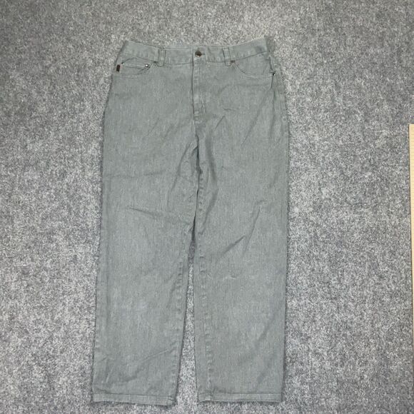 Lauren Jean Co Ralph Lauren Jeans Womens Size 14 Gray Denim Wide Leg - Picture 1 of 9